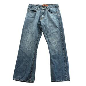 Lee Signature Mens Jeans Size 31x28 Measured Relaxed Bootcut Classic Blue Denim